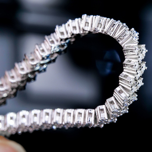 Fine Jewelry Square Designer 925 Silver DEF Color Vvs <b>Iced</b> <b>Out</b> Diamond Moissanite Bracelet <b>Chain</b> Link Femme Wedding Gifts - Product Image 3