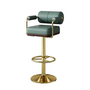 Wholesale Customize Minimalist Rotate Commercial Italian Style Cafe Wobble Round Bar Barstools For Comfortable Seating