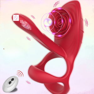 Erwachsenen-Spielzeug Rose Lock Essenz-Ring Vibrator Verzögerungsring zur Penisstimulation - Product Image 2
