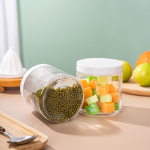 Frascos de Vidro Transparente Reutilizáveis de <span class=keywords><strong>500ml</strong></span> para Armazenamento de Geleia, Mel e Manteiga com Tampa Plástica Branca - Product Image 3