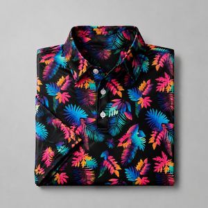 Polo de Golf para Hombre, Manga Corta, Estampado Tropical, Secado Rápido, Transpirable, Elástico, Ropa Deportiva, Informal, para Golf, Disponible en Stock - Product Image 5