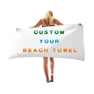 High Quality Quick Dry New Design Custom Logo Digital Printed Sublimation Sand Free Microfiber Beach Towel