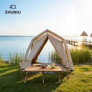 Прочный надувной тент-укрытие для кемпинга: тканевый каркас с воздушными колоннами и балками для легкой установки, портативный - Product Image 5