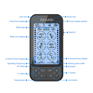 Máquina de masaje corporal eléctrica, dispositivo de acupuntura <span class=keywords><strong>digital</strong></span> TENS EMS con almohadilla de electrodo, estimulador muscular, terapia terapéutica - Product Image 6