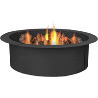 Kit d'anneau de feu en métal robuste doublure de foyer à bois extérieur dans/au-dessus du sol support d'anneau de feu de camp anneau de foyer pour