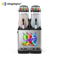 Commerciële Slushmachine, Frozen Drink, 2 tanks, 12L, Elektrische Slushy Maker, Slush Ice, Margarita, Fruit Smoothie Machine