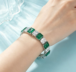 925 Silver <b>Glass</b> Bracelet Fashion Shiny Party Festival Everyday Birthday Gift for Girls Surprise L - Product Image 3