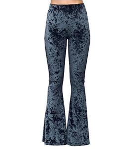 Pantaloni a Zampa in <span class=keywords><strong>Velluto</strong></span> da Donna, <span class=keywords><strong>Leggings</strong></span> Casual a Campana per Yoga con Chiusura Elastica in Vita, Tinta Unita per Ragazze e Signore - Product Image 5