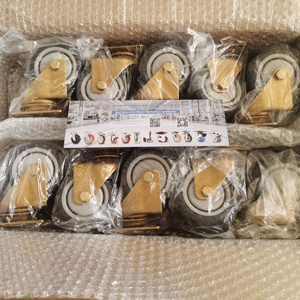 75 mm Doppel-Lenkrollen für Flugzeugtrolleys, thermoplastische Gummilauffläche, Grau - Product Image 3