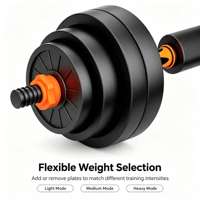 Ensemble d'haltères réglables 10 20 30 40 kg, kettlebell, barre d'haltères, équipement de fitness multifonctionnel pour la maison