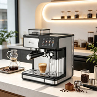 Cafetera Espresso 3 en 1 Anbolife Factory de 20 Bares con Pantalla Táctil, Molinillo Integrado y 20 Ajustes de Molienda, Control NTC, Certificación CE