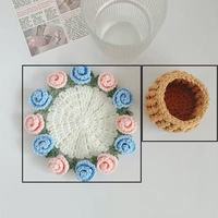 Kit de matériaux DIY pour coussin isolant de bureau en forme de rose, fait main, avec coussin de crochet pour plante en pot, pour petite amie, 520