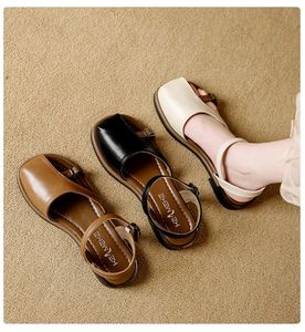 2026 New Arrival Women Roman Closed Toe Sandals Korean Mori Fairy Style Soft Sole Flat Breathable Trendy Daily <b>Beach</b> <b>Shoes</b> - Product Image 5