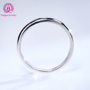 Модное ювелирное изделие из муассанита 925 стерлингового серебра с платиновым покрытием 2,2 мм круглой формы муассанит обручальное кольцо - Product Image 3