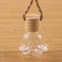 6ml diffuseur d'arôme parfum bouteille diffuseur voiture désodorisant suspendu Rose forme verre bouteille de parfum avec bouchon en bois