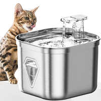 Fontaine à eau automatique pour animaux de compagnie populaire, 2,2 L, en acier inoxydable, pour chats d'intérieur et petits animaux
