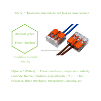 En stock, connecteurs électriques rapides Wagos 2 pôles 221-412, contact en laiton, 32A, boîtier en nylon, bornier pour éclairage LED
