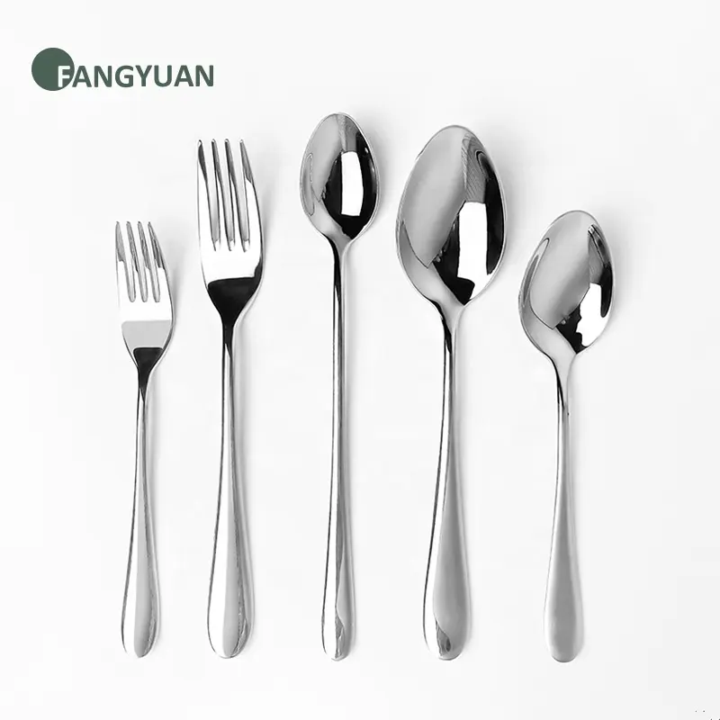 FANGYUAN 304 custom hotel korean style tiny ice spoon pack of spoons and forks set