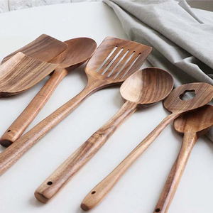 Natural Wood Spoon Ladle Long Rice Soup Cooking Stirring Spoon Solid Wood Dessert Spoon <strong>Cookware</strong> - Product Image 3