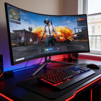 Moniteur de jeu incurvé 34 pouces 1800R 2K 3K 144Hz pour PC, vente en gros directe d'usine OEM ODM Rebekah