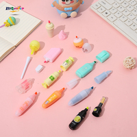 Ensemble de stylos surligneurs miniatures bleus de luxe en gros, 6 pièces/ensemble, 6 couleurs, permanents, fournitures scolaires originales