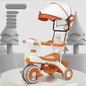 Vente flash Vélo Nouvelle mode Tricycles pour enfants <span class=keywords><strong>de</strong></span> 2 à <span class=keywords><strong>6</strong></span> ans avec auvent et poignée <span class=keywords><strong>de</strong></span> poussée <span class=keywords><strong>Tricycle</strong></span> pour enfants Bébé - Product Image 3