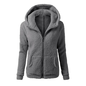 Veste manteau à manches longues sweats à capuche hiver chaud en peluche sweat pull idéal pour les hivers frais - Product Image 1