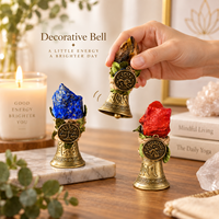 Cloche décorative en cristal naturel 12 signes du zodiaque pour le yoga, la méditation, la décoration de bureau à domicile, cadeau avec boîte blanche