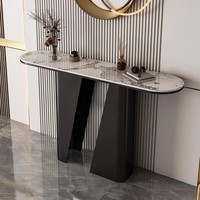 Table console moderne en marbre ultra-étroite de luxe léger pour le salon, le porche, contre le mur, décoration