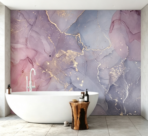 2023 New Mural Custom Size <strong>Marble</strong> Texture <strong>Wallpaper</strong> pink <strong>Purple</strong> Yellow - Product Image 1