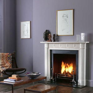 Chimenea de mármol blanco moderna, <span class=keywords><strong>chimeneas</strong></span> eléctricas independientes talladas y de diseño simple, piedra refinada - Product Image 2