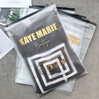 Sacs plastiques transparents givrés blancs personnalisés avec fermeture éclair, matière PE OPP, refermables, pour l'emballage de vêtements et de t-shirts