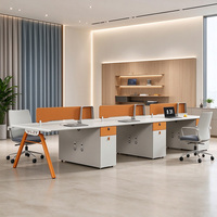 Bureau de travail pratique pour employés avec armoire de rangement et séparateur de bureau pour espace de bureau commercial