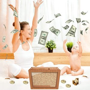 Tirelire pour adultes et enfants Tirelire en bois avec comptoir pour épargne axée sur les objectifs Organisation de stockage à domicile pour garçons filles - Product Image 2