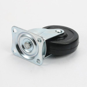 Lightweight Rubber Wheel Series 3 Inch Swivel Caster Single Bearing For Manufacturing - Product Image 2