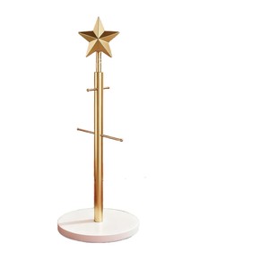 Estante decorativo para árbol de Navidad, marco de metal, base de madera, estante de almacenamiento con forma de árbol para decoración navideña - Product Image 3