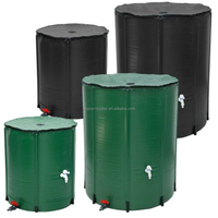 Baril de pluie pliable en PVC portable d'usine avec couvercle en maille pour la collecte d'eau de pluie dans le jardin à domicile