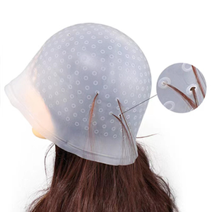 หมวกย้อมผมซิลิโคนพร้อมตะขอสำหรับมืออาชีพใช้ซ้ำได้เครื่องมือย้อมสีผมสำหรับร้านเสริมสวยผู้ชายผู้หญิง - Product Image 1