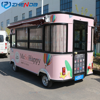 Chariot mobile de beauté rose série ZD-FT France-Australie pour la vente de nourriture, barbecue, glaces, hamburgers, restauration rapide, transport spécial