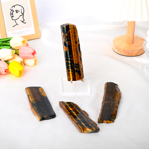 Nouvelle Arrivée : Plaque de Cristal Polie pour la Guérison, Pierre Œil de Tigre Écologique de Forme Irrégulière pour la Décoration - Product Image 2