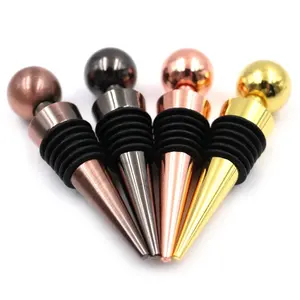 Factory Cheap Price Ball Shape Metal Zinc Alloy Blank Wine Bottle Stopper Ready To Ship