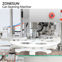 ZONESUN, máquina de sellado de latas de aluminio para jugo de fruta redonda completamente automática, máquina selladora de tapa de hojalata