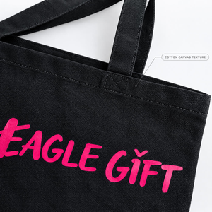 Eco Friendly Reusable Cotton Canvas Tote <b>Bags</b> Custom Printed Logos Letter Pattern <b>Medium</b> <b>Size</b> Top Handle Shoulder <b>Bags</b> for Women - Product Image 3