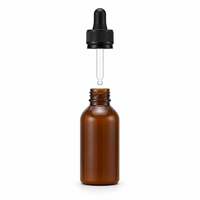 Flacon compte-gouttes en HDPE ambré de 100 ml avec pipette en verre pour l'emballage d'huiles essentielles, de parfums, de sérums cosmétiques