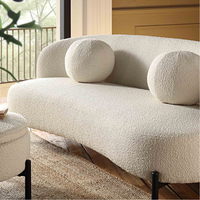 Canapé en peluche minimaliste scandinave - Canapé en tissu doux de style design pour salon compact (une place/deux places/trois places)