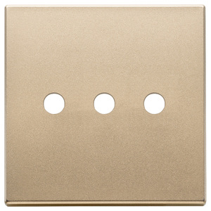 แผ่นติดผนังซาตินโกลด์ 3 ช่อง รูกลม ยาว 9.5 ซม. สำหรับสวิตช์ - Product Image 1