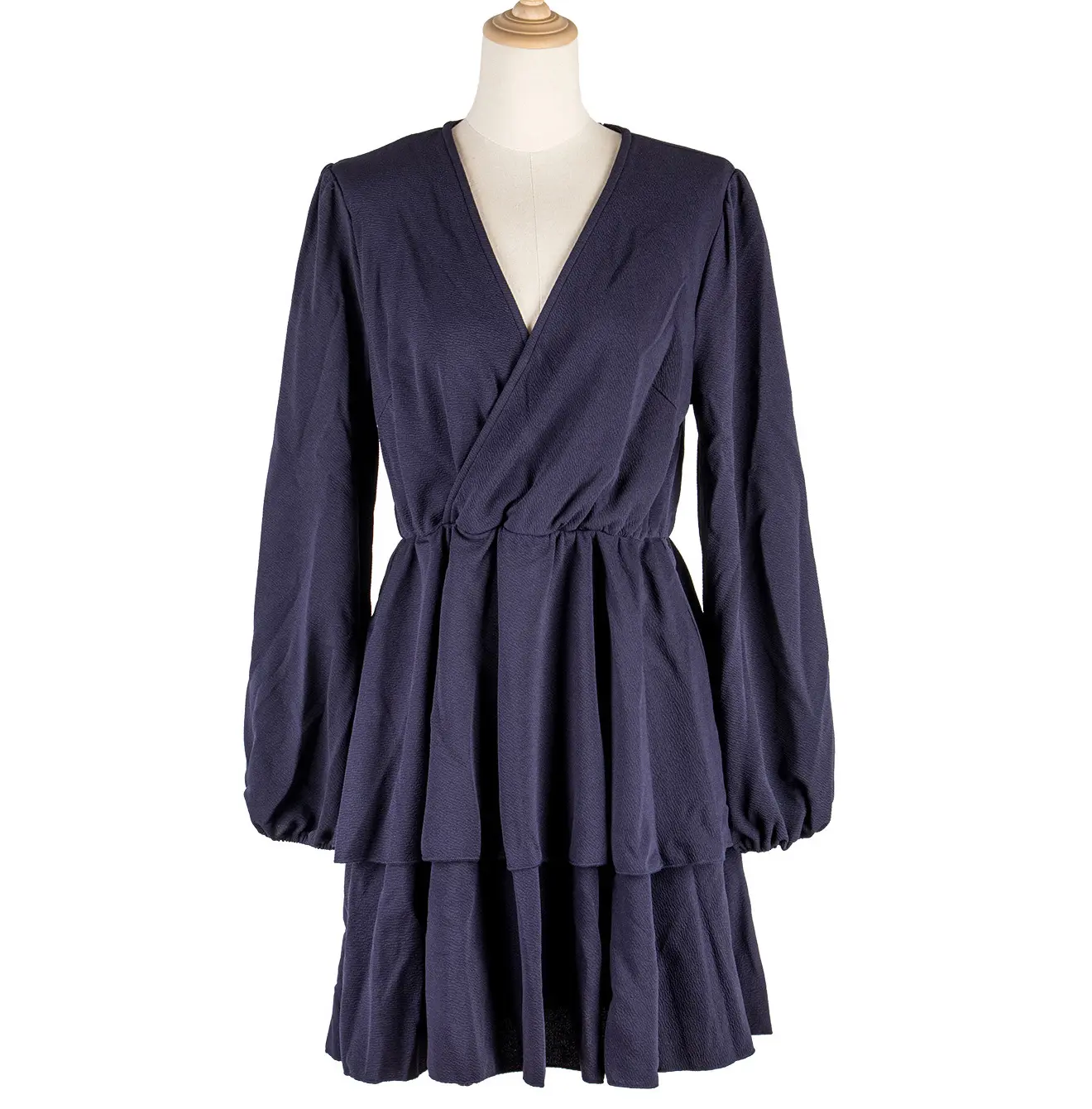 Dark Blue Best Selling Lace Long Sleeve Solid Women Dresses Formal Elegant Party Woman Dress