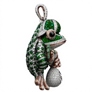 Collar con Colgante de Insecto 3D en Moissanita Verde, Adorno de Animales con Pedrería, Chapado en Oro de 14K sobre Plata 925, Joyería Bonita para Regalo - Product Image 5