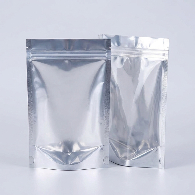 Custom Semi Transparent Aluminum Ziplock Print Food Packaging Bag Clear Front Silver Back Stand up Pouch for Candy Wholesale