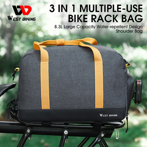 WEST BIKING 3 en 1 sac de <span class=keywords><strong>porte</strong></span>-<span class=keywords><strong>vélo</strong></span> à usage Multiple, capacité plus grande de 8,3 l, résistance à l'eau, Design de feu arrière suspendu, sac de <span class=keywords><strong>porte</strong></span>-<span class=keywords><strong>vélo</strong></span> - Product Image 3